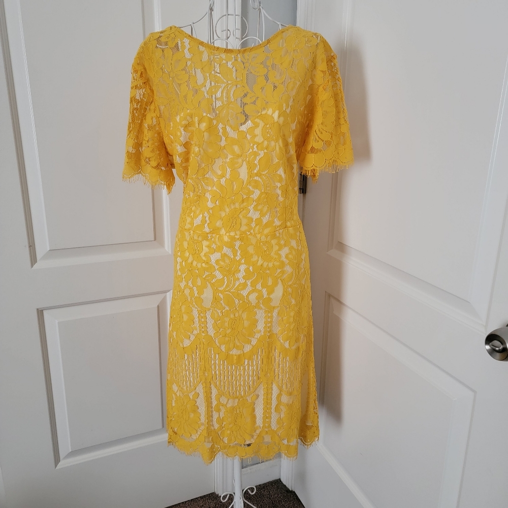 Mustard lace dress